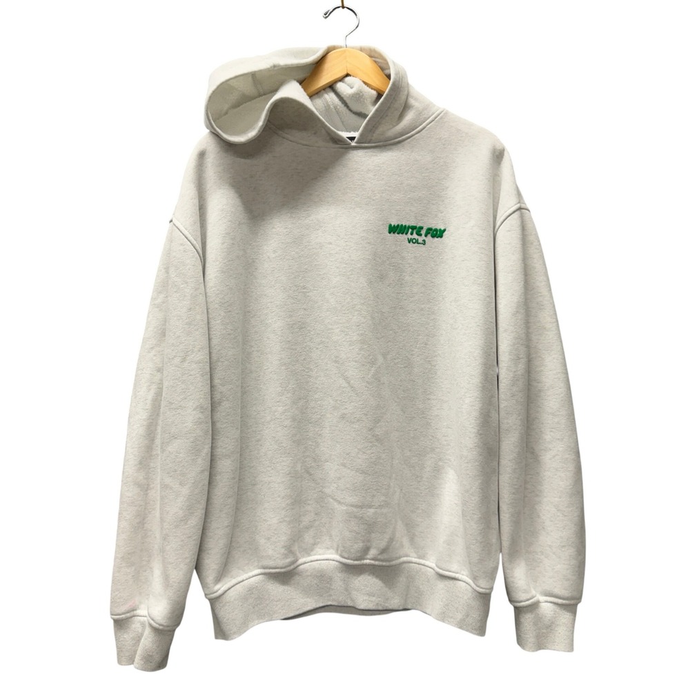 White Fox Offstage Hoodie Womens M/L Vol 3 Glacier Gray Green Puff Pullover